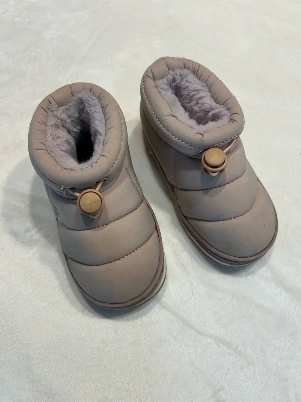 Kids Puffer Booties - Mauve Cozy Winter Shoes